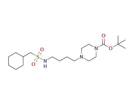 Molecular Structure of 1351412-06-0 (tert-butyl 4-(4-(cyclohexylmethylsulfonamido)butyl)piperazine-1-carboxylate)