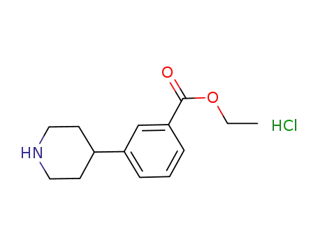 Benzoic acid, 3-(4-piperidinyl)-, ethyl ester, hydrochloride