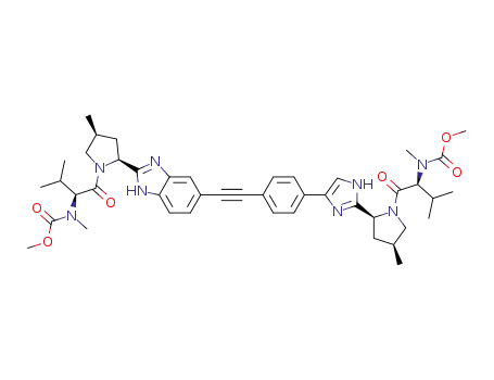 methyl N-[(1S)-1-[(2S,4S)-2-[4-[4-[2-[2-[(2S,4S)-1-[(2S)-2-[methoxycarbonyl-(methyl)amino]-3-methyl-butanoyl]-4-methyl-pyrrolidin-2-yl]-1H-benzimidazol-5-yl]ethynyl]phenyl]-1H-imidazol-2-yl]-4-methyl-pyrrolidine-1-carbonyl]-2-methyl-propyl]-N-methyl-carbamate