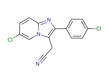 Molecular Structure of 82626-72-0 (6-Chloro-2-(4-chlorophenyl)imidazo[1,2-α]pyridine-3-acetonitrile)