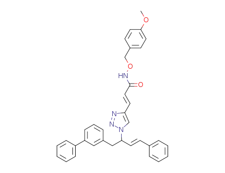 (2E)-N-(4-methoxybenzyloxy)-3-(1-((E)-4-phenyl-1-m-biphenyl-3-en-2-yl)-1H-1,2,3-triazol-4-yl)acrylamide