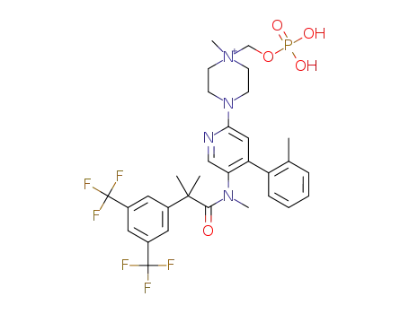 4-(5-(2-(3,5-bis(trifluoromethyl)phenyl)-N,2-dimethylpropanamido)-4-(o-tolyl)pyridin-2-yl)-1-methyl-1-((phosphonooxy)methyl)piperazin-1-ium