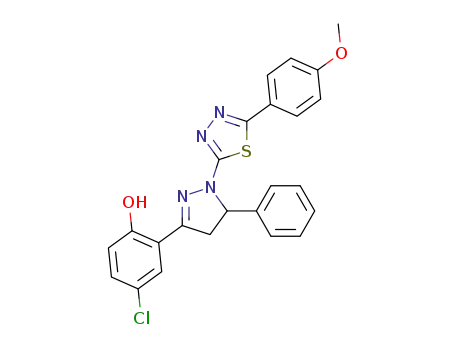 4-chloro-2-(1-(5-(4-methoxyphenyl)-1,3,4-thiadiazol-2-yl)-5-phenyl-4,5-dihydro-1H-pyrazol-3-yl)phenol
