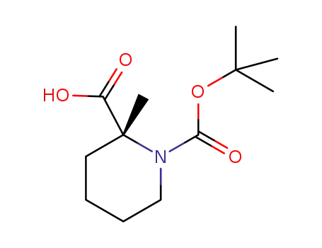 Molecular Structure of 1415566-32-3 ((R)-1-(tert-butoxycarbonyl)-2-Methylpiperidine-2-carboxylic acid)