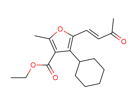 (E)-ethyl 4-cyclohexyl-2-methyl-5-(3-oxobut-1-enyl)furan-3-carboxylate