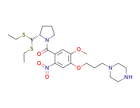 (2S)-N-{4-[3-piperazin-1-ylpropoxy]-5-methoxy-2-nitrobenzoyl}pyrrolidine-2-carboxaldehyde diethyl thioacetal
