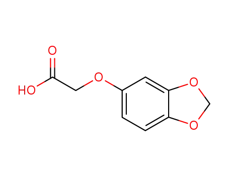 Molecular Structure of 106690-33-9 ((1,3-BENZODIOXOL-5-YLOXY)ACETIC ACID)