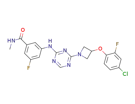 3-(4-(3-(4-chloro-2-fluorophenoxy)azetidin-1-yl)-1,3,5-triazin-2-ylamino)-5-fluoro-N-methylbenzamide