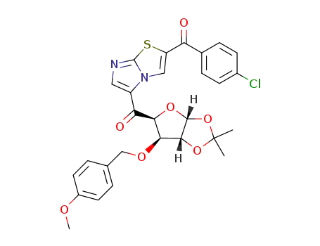 3-(p-chlorobenzoyl)-5-(1,2-O-isopropylidene-3-O-p-methoxybenzyl-α-D-xylofuranos-5-ulo-5-yl)imidazo[2,1-b]thiazole