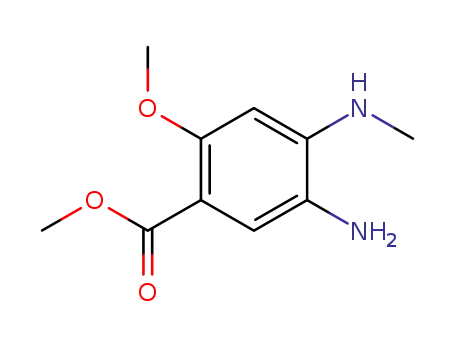 Molecular Structure of 1219119-70-6 (methyl 5-amino-2-methoxy-4-(methylamino)benzoate)