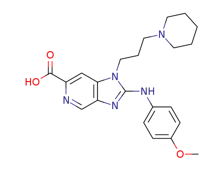 2-((4-methoxyphenyl)amino)-1-(3-(piperidin-1-yl)propyl)-1H-imidazo[4,5-c]pyridine-6-carboxylic acid