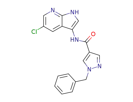 1-benzyl-1H-pyrazol-4-carboxylic acid (5-chloro-1H-pyrrolo[2,3-b]pyridin-3-yl)amide