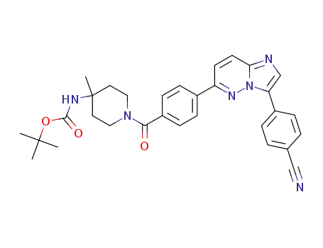 tert-butyl 1-(4-(3-(4-cyanophenyl)imidazo[1,2-b]pyridazin-6-yl)benzoyl)-4-methylpiperidin-4-ylcarbamate