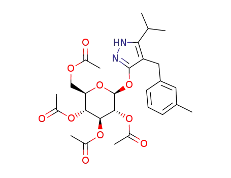 4-(3-methylphenylmethyl)-5-isopropyl-1H-pyrazol-3-yl 2,3,4,6-tetra-O-acetyl-β-d-glucopyranoside