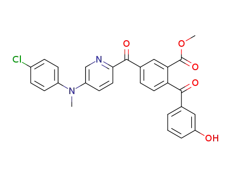 5-(5-((4-chlorophenyl)(methyl)amino)picolinoyl)-2-(3-hydroxybenzoyl)benzoic acid methyl ester