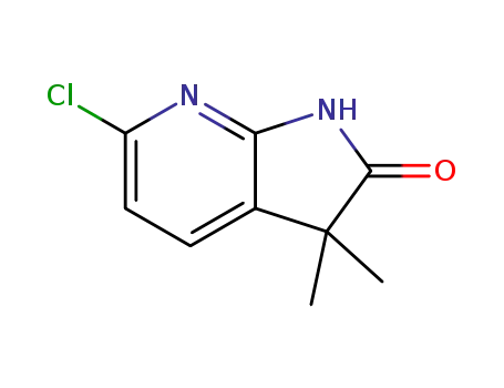 Molecular Structure of 1581754-84-8 (6-chloro-3,3-dimethyl-1H-pyrrolo[2,3-b]pyridin-2(3H)-one)