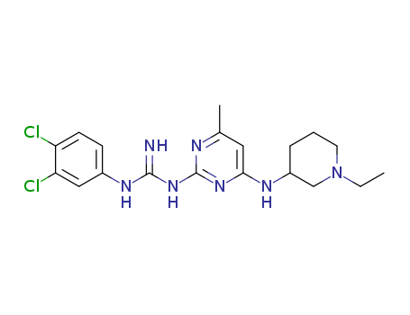 Guanidine,N-(3,4-dichlorophenyl)-N'-[4-[(1-ethyl-3-piperidinyl)amino]-6-methyl-2-pyrimidinyl]- cas  21062-28-2