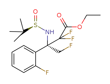 (S)-ethyl 3-((R)-1,1-dimethylethylsulfinamido)-2,2,4-trifluoro-3-(2-fluorophenyl)butanoate