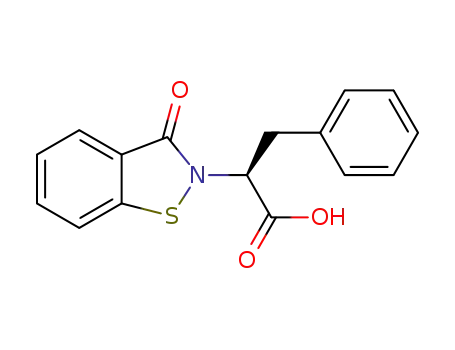 Molecular Structure of 1212403-91-2 ((2S)-2-(3-Oxo-1,2-benzisothiazol-2(3H)-yl)-3-phenylpropanoic acid)