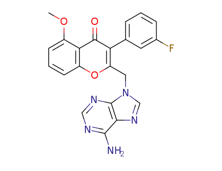 2-((6-amino-9H-purin-9-yl)methyl)-3-(3-fluorophenyl)-5-methoxy-4H-chromen-4-one