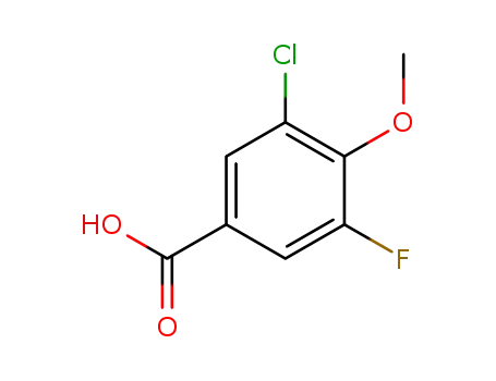 Molecular Structure of 886497-22-9 (3-CHLORO-5-FLUORO-4-METHOXYBENZOIC ACID)