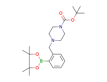 Molecular Structure of 1012785-48-6 (2-(4-Boc-piperazin-1yl)methylphenylboronic acid)