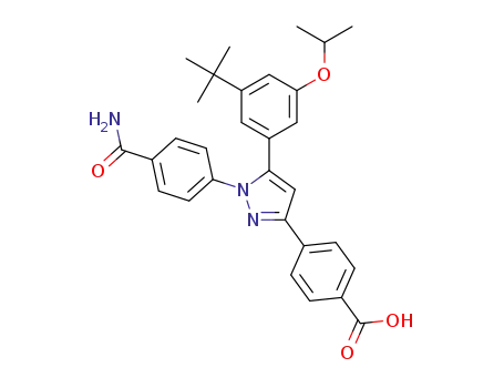 4-[5-(3-tert-butyl-5-isopropoxy-phenyl)-1-(4-carbamoylphenyl)pyrazol-3-yl]benzoic acid