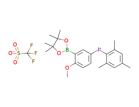 mesityl(4-methoxy-3-(4,4,5,5-tetramethyl-1,3,2-dioxaborolan-2-yl)phenyl)iodonium(III) triflate