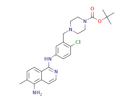Molecular Structure of 1446113-48-9 (tert-butyl 4-(5-((5-amino-6-methylisoquinolin-1-yl)amino)-2-chlorobenzyl)piperazine-1-carboxylate)