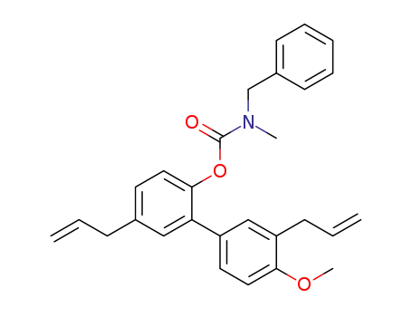 Molecular Structure of 1375102-80-9 (3',5-diallyl-4'-methoxy-[1,1'-biphenyl]-2-yl benzyl(methyl)carbamate)