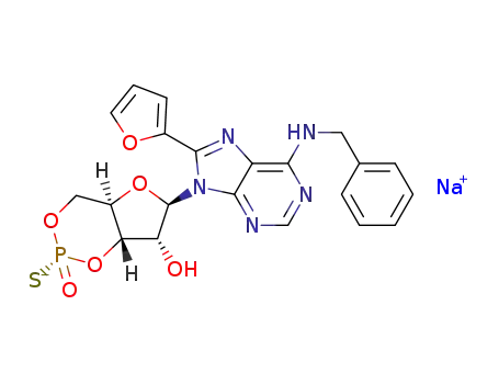 (R(P))-N<sub>6</sub>-benzyl-8-(2-furyl)adenosine cyclic 3',5'-phosphorothioic acid sodium salt