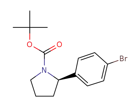 Molecular Structure of 1189154-01-5 (1-Pyrrolidinecarboxylic acid, 2-(4-bromophenyl)-, 1,1-dimethylethyl ester, (2R)-)