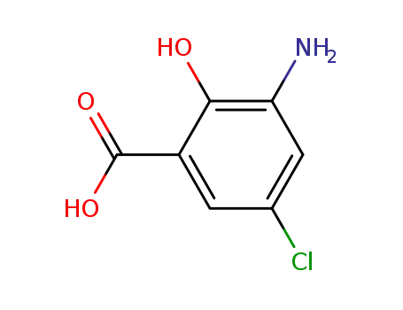 Molecular Structure of 7180-80-5 (3-Amino-5-chloro-2-hydroxybenzoic acid)
