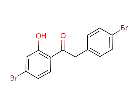 Molecular Structure of 654672-77-2 (Ethanone, 1-(4-bromo-2-hydroxyphenyl)-2-(4-bromophenyl)-)
