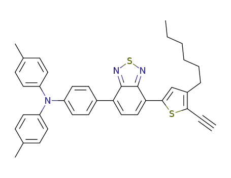 4-(N,N-di-p-tolyl-4-aminophenyl)-7-(4-hexyl-5-ethynyl-2-thienyl)-2,1,3-benzothiadiazole