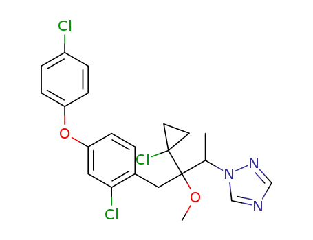 1-[3-[2-chloro-4-(4-chlorophenoxy)phenyl]-2-(1-chlorocyclopropyl)-2-methoxy-1-methyl-propyl]-1,2,4-triazole