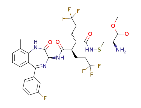 methyl S-(((2S,3R)-6,6,6-trifluoro-3-(((3S)-5-(3-fluorophenyl)-9-methyl-2-oxo-2,3-dihydro-1H-1,4-benzodiazepin-3-yl)carbamoyl)-2-(3,3,3-trifluoropropyl)hexanoyl)amino)-L-cysteinate