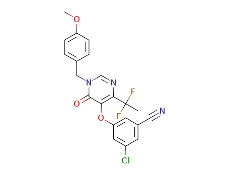 3-chloro-5-((4-(1,1-difluoroethyl)-1-(4-methoxybenzyl)-6-oxo-1,6-dihydropyrimidin-5-yl)oxy)benzonitrile
