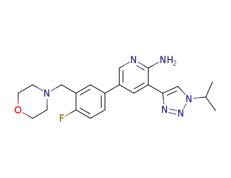 5-[4-fluoro-3-(morpholinomethyl)phenyl]-3-(1-isopropyltriazol-4-yl)pyridin-2-amine