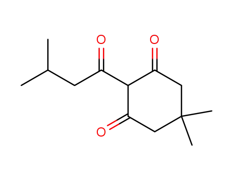 Molecular Structure of 1262769-43-6 (5,5-dimethyl-2-(3-methylbutanoyl)cyclohexane-1,3-dione)