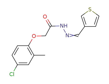 Molecular Structure of 474965-94-1 (2-(4-chloro-2-methylphenoxy)-N'-[3-thienylmethylidene]acetohydrazide)
