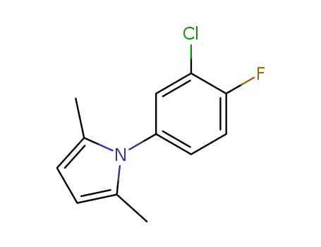 Molecular Structure of 1692-00-8 (1H-Pyrrole,1-(3-chloro-4-fluorophenyl)-2,5-dimethyl-)