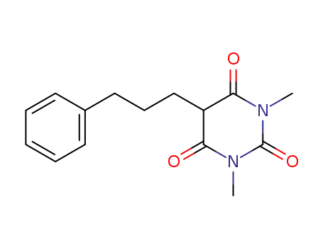 Molecular Structure of 82657-34-9 (2,4,6(1H,3H,5H)-Pyrimidinetrione, 1,3-dimethyl-5-(3-phenylpropyl)-)