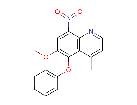 Molecular Structure of 82329-60-0 (6-methoxy-4-methyl-8-nitro-5-phenyloxyquinoline)