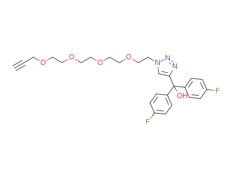 Molecular Structure of 1416735-24-4 ((1-(3,6,9,12-tetraoxapentadec-14-ynyl)-1H-1,2,3-triazol-4-yl)bis(4-fluorophenyl)methanol)