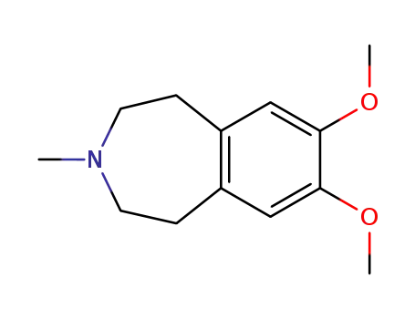 Molecular Structure of 78495-54-2 (1H-3-Benzazepine, 2,3,4,5-tetrahydro-7,8-dimethoxy-3-methyl-)