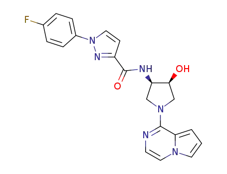 1-(4-fluorophenyl)-N-[(3R,4S)-4-hydroxy-1-pyrrolo[1,2-a]pyrazin-1-yl-pyrrolidin-3-yl]pyrazole-3-carboxamide