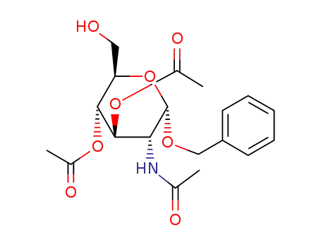 Molecular Structure of 33401-01-3 (Benzyl 2-Acetamido-2-deoxy-3,4-di-O-acetyl-a-D-glucopyranoside)