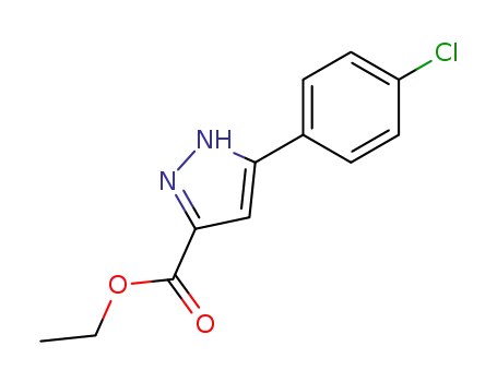 Molecular Structure of 595610-40-5 (3-(4-CHLOROPHENYL)-1H-PYRAZOLE-5-CARBOXYLIC ACID ETHYL ESTER)