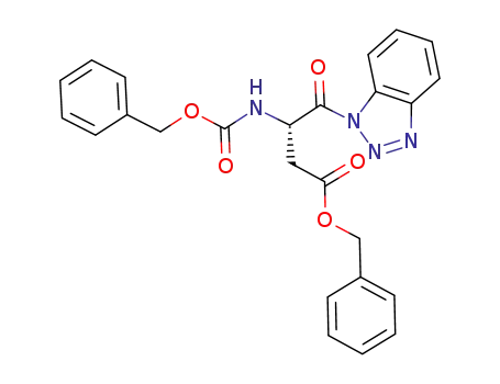 Molecular Structure of 1052265-49-2 ((S)-benzyl 4-(1-benzo[d][1m2m3]triazol-1-yl)-3-(benzyloxycarbonylamino)-4-oxobutanoate)